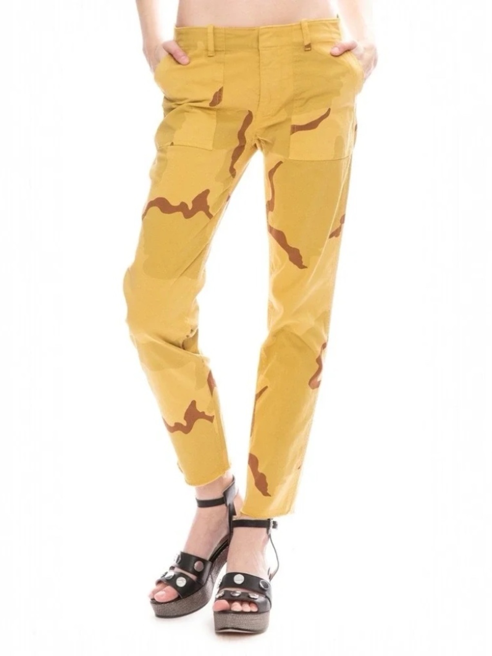 Nili Lotan Jenna Pant in Yellow Camo Size 0